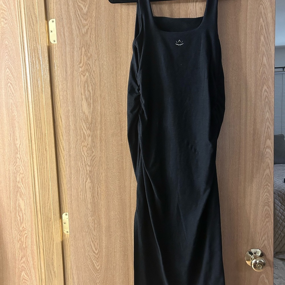 Beyond the Bump Black Ruched Maternity Tank Dress